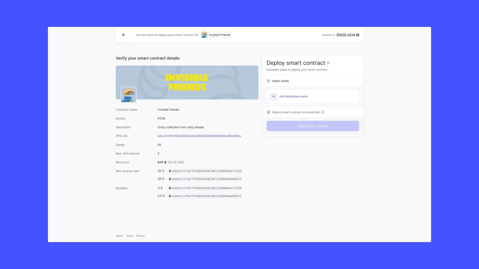 Engilada – Deploy smart contract