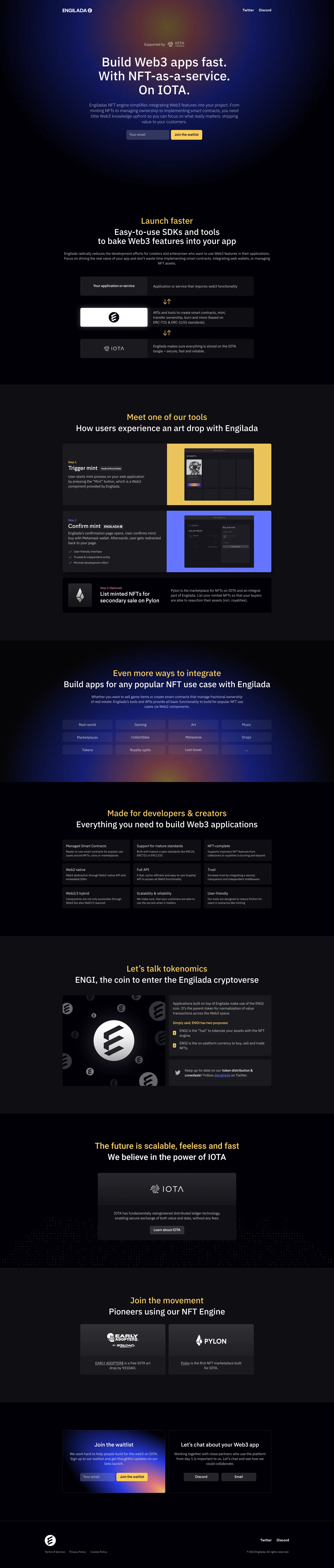 Engilada landing page