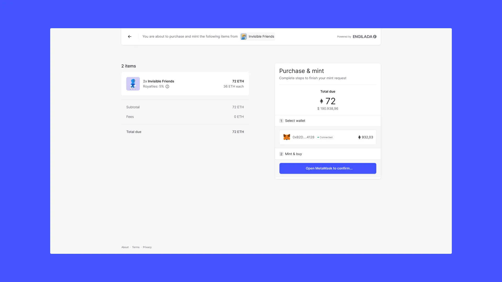 Engilada - Purchase and mint